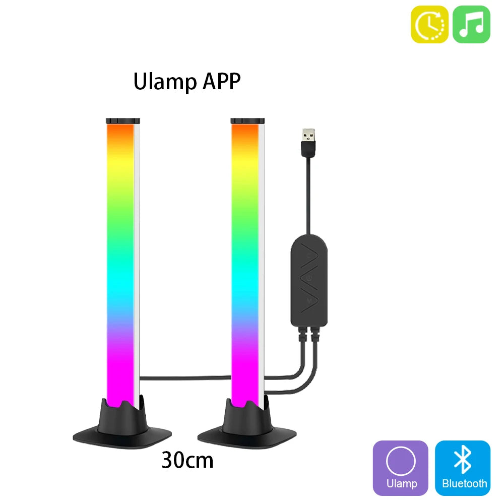 Wiscolor LED Pickup Light Bar RGBIC Music Rhythm Lights Smart App Control Desktop Light for TV Backlight Music Sync Gaming Light
