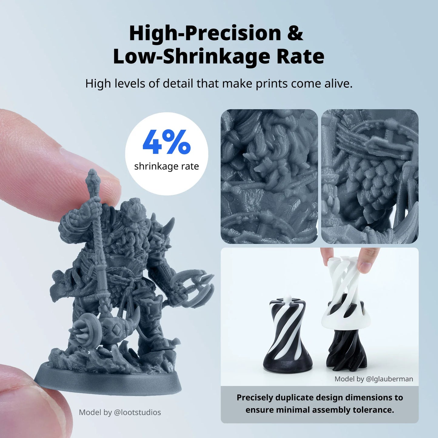 ANYCUBIC ABS-Like Resin 3.0 Water Washable For LCD 3D Printer High Accuracy Low Shrinkage Rate Photopolymer 3D Printing