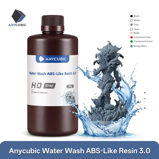 ANYCUBIC ABS-Like Resin 3.0 Water Washable For LCD 3D Printer High Accuracy Low Shrinkage Rate Photopolymer 3D Printing