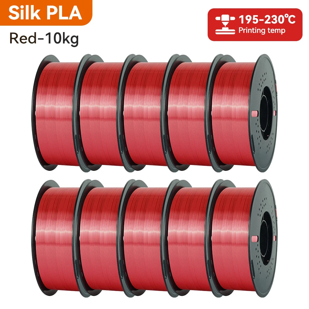KINGROON 10KG Silk PLA Filament Mix-color Set 1.75mm Clog-Free Shiny Special Color 3D Printer Filament,1kg Spool Fit Most Printe