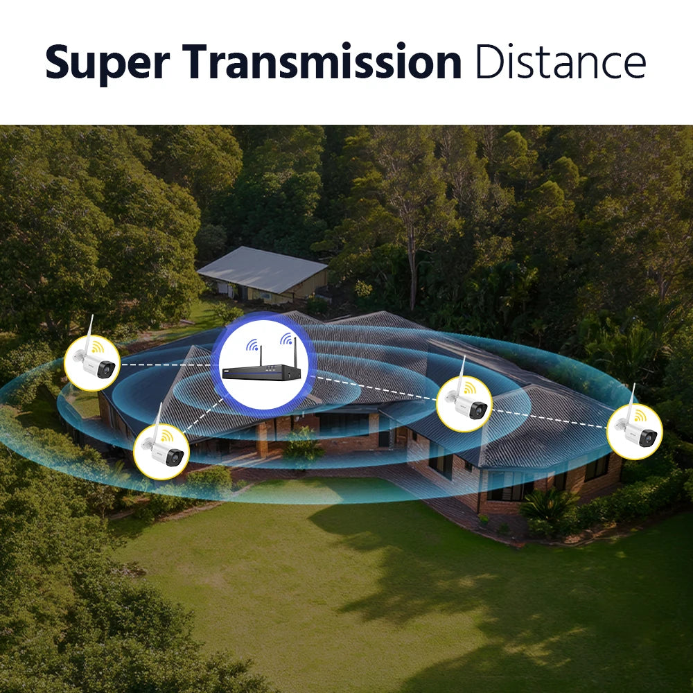 ANNKE 8MP WiFi Security Surveillance Camera System Kit Motion Tracking Color Night Vision 16CH 4K NVR Wireless CCTV Cameras Set