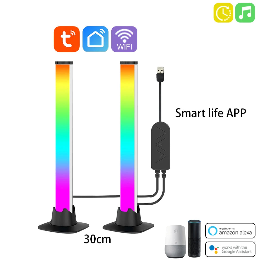 Wiscolor LED Pickup Light Bar RGBIC Music Rhythm Lights Smart App Control Desktop Light for TV Backlight Music Sync Gaming Light