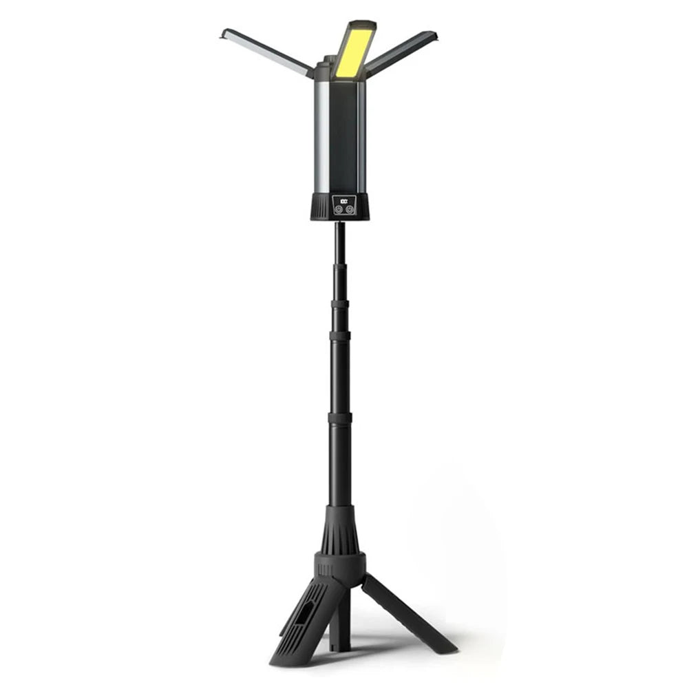 6000mAh LED Work Light Rechargeable Construction Light with Stand Dimmable Work Light Telescopic for Outdoor Camping