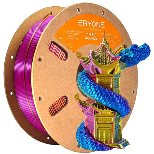 ERYONE 1/3/5KG Triple Color Silk PLA Premium Filament 3D Print Big Sale,Multicolor Available,1kg silk pla triple color filament