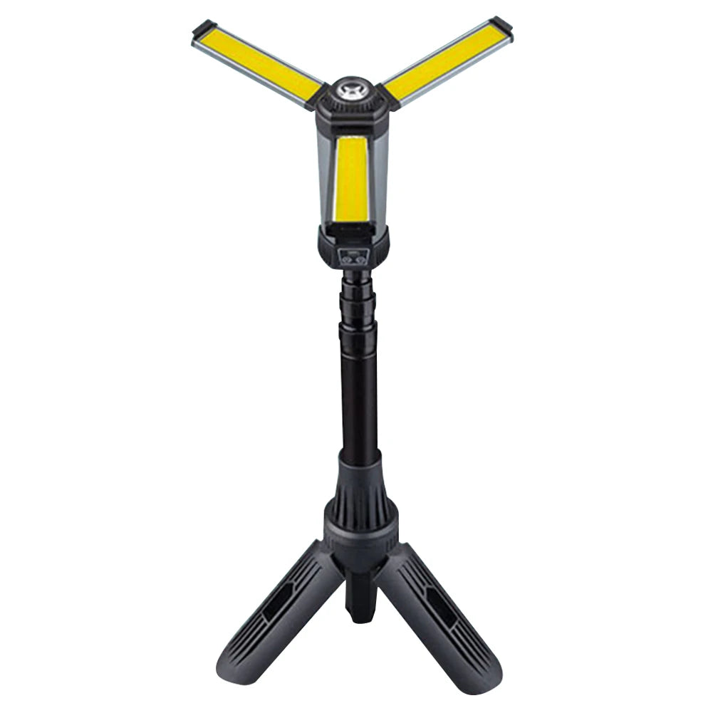6000mAh LED Work Light Rechargeable Construction Light with Stand Dimmable Work Light Telescopic for Outdoor Camping