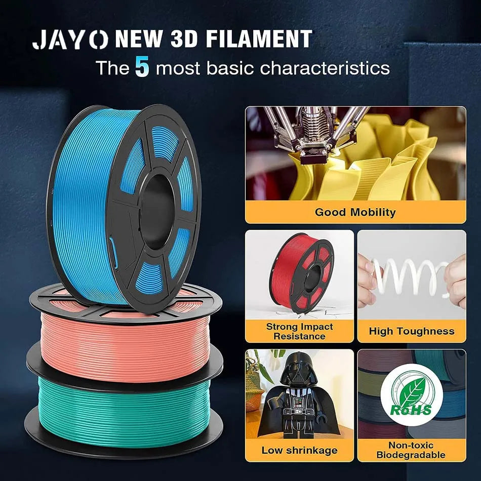 JAYO PLA/PLA META/PETG/SILK/PLA+/Wood/ ABS/Marble 3D Printer Filament 1.75mm 5KG 3D Printing Materials for 3D Printer&3D Pen