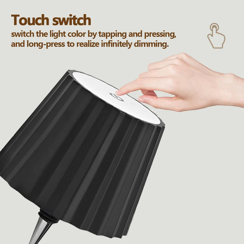 1Pcs Wireless Bottle Table Lamp Touch Control of 3 Colors and Stepless Dimming Night Lamp for Bar Wine Bottles Desk Lights