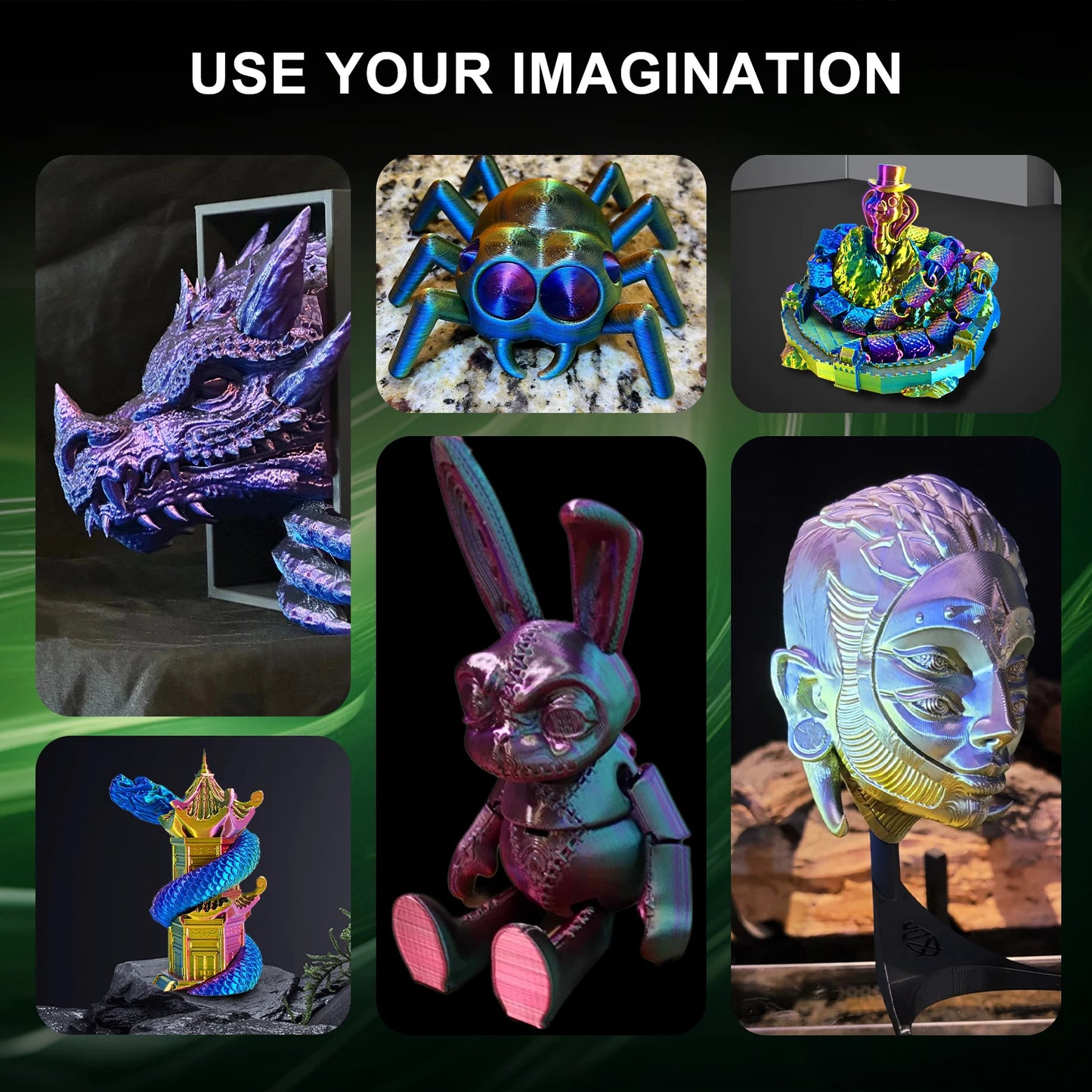 ERYONE 1/3/5KG Triple Color Silk PLA Premium Filament 3D Print Big Sale,Multicolor Available,1kg silk pla triple color filament