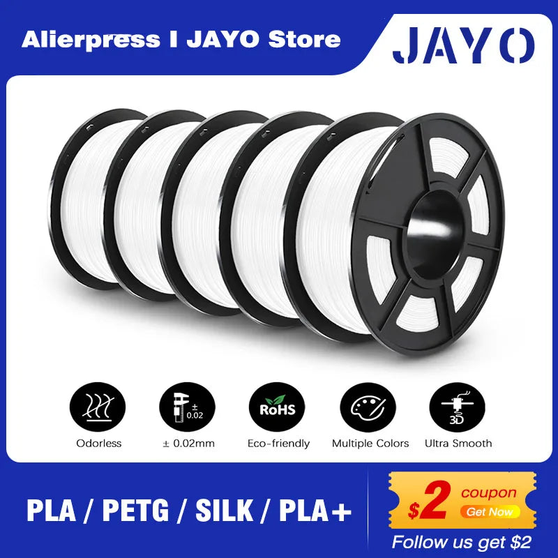 JAYO PLA/PLA META/PETG/SILK/PLA+/Wood/ ABS/Marble 3D Printer Filament 1.75mm 5KG 3D Printing Materials for 3D Printer&3D Pen