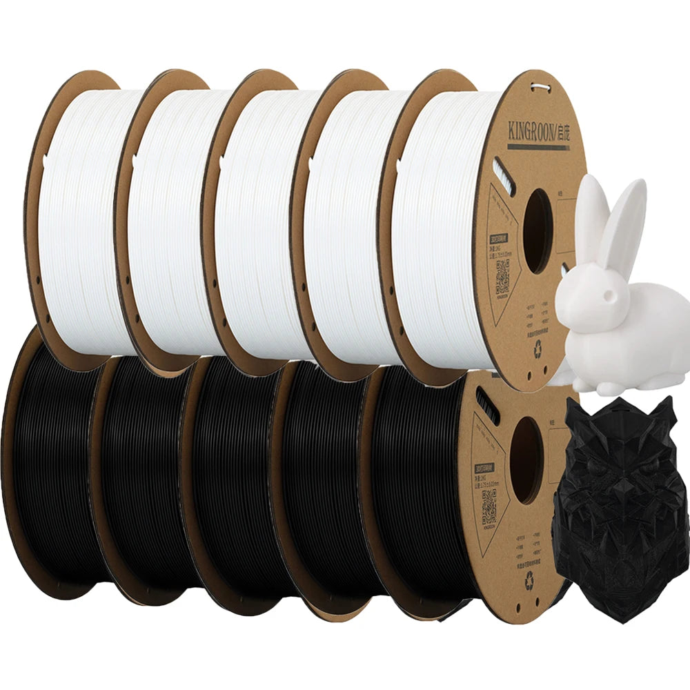 KINGROON PLA Filament 1.75mm 3D Printer Filament 5/10Rolls 3D Printing Plastic Material 100% No Bubble for FDM 3D Printer MIX