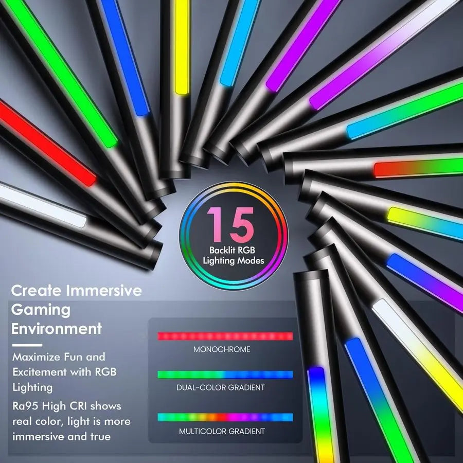 RGB Pro Monitor Light Bar with Remote, 15 Modes Gaming Backlight, 4 Colors amp Brightness Dimmable Fronlight, 20 Ra95 EyeCare US