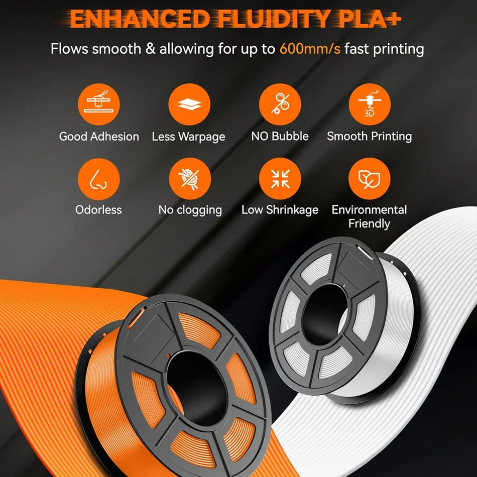 JAYO Upgrade 2.0 High Speed PLA PLUS 600MM/S 3D Printer Filament PLA+3D Filament 1.75MM 5Rolls High Toughness Filament