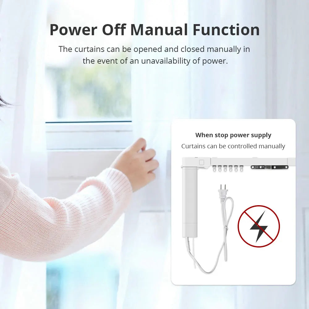 Zemismart Matter Over WiFi Electric Sliding Curtain Track with Smart Motor Support HomeKit SmartThings Alexa Google Home APP