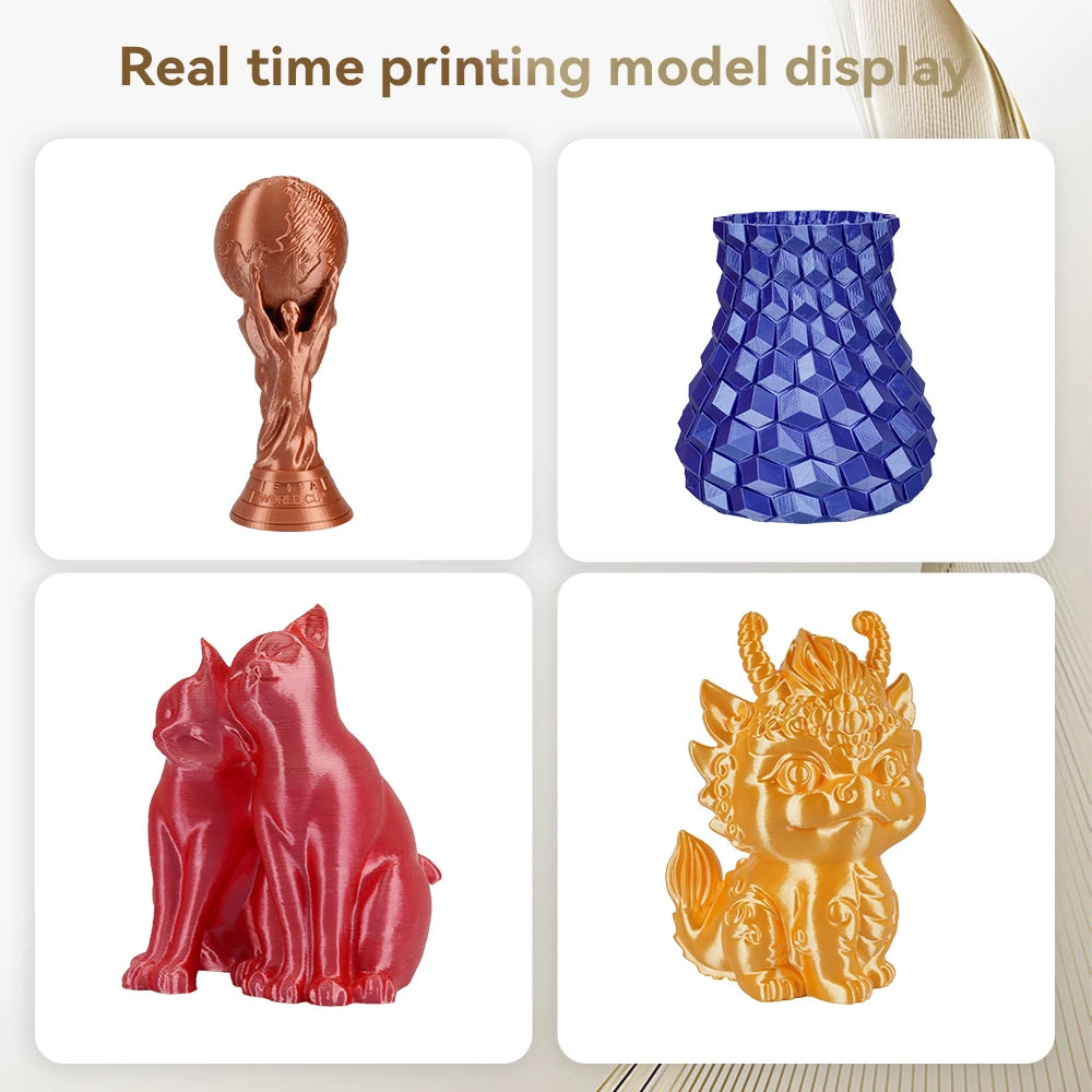 KINGROON 10KG Silk PLA Filament Mix-color Set 1.75mm Clog-Free Shiny Special Color 3D Printer Filament,1kg Spool Fit Most Printe