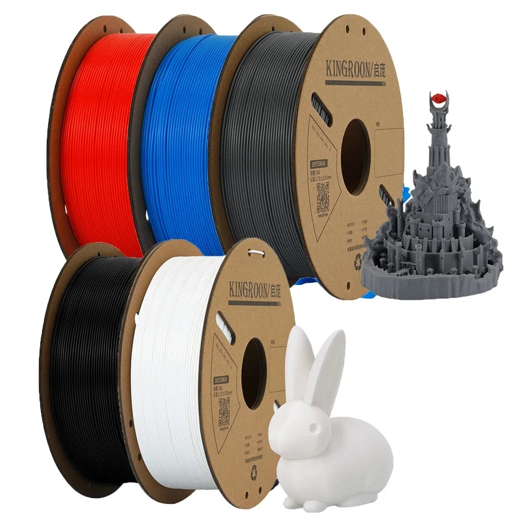 KINGROON PLA Filament 1.75mm 3D Printer Filament 5/10Rolls 3D Printing Plastic Material 100% No Bubble for FDM 3D Printer MIX