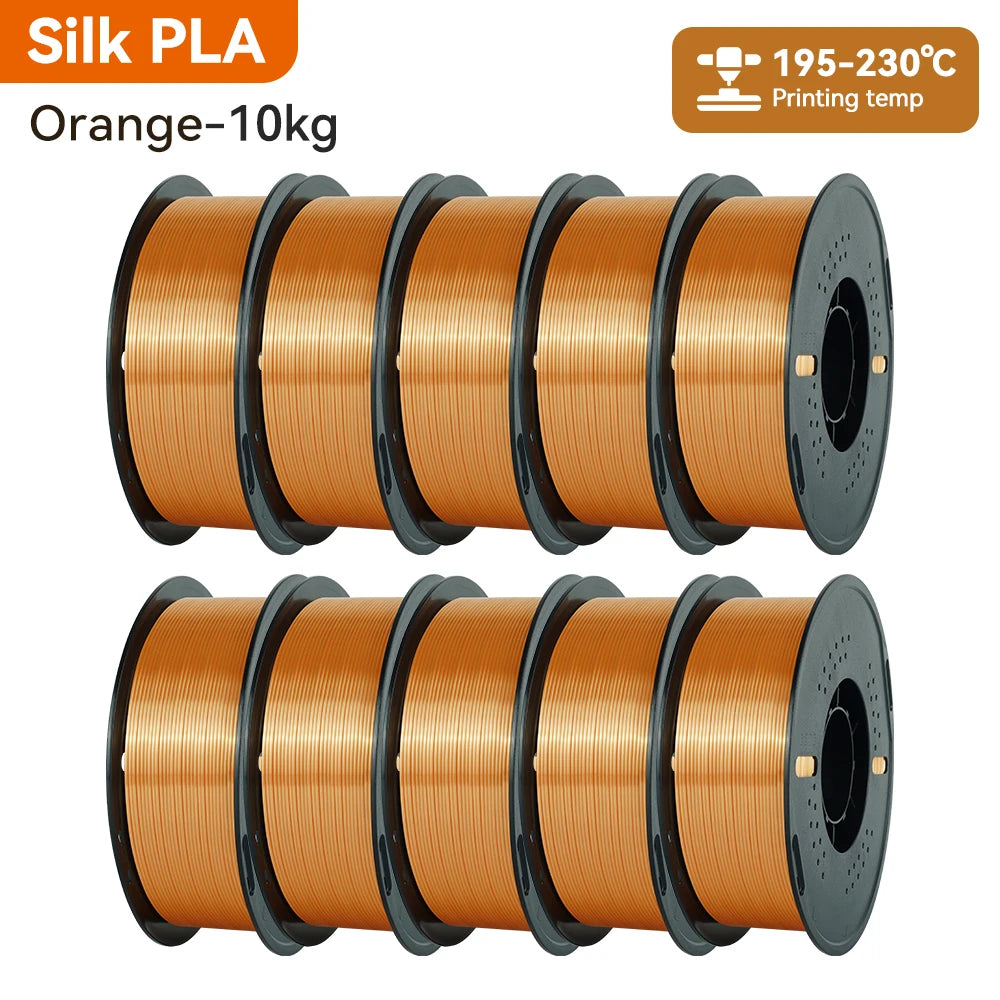 KINGROON 10KG Silk PLA Filament Mix-color Set 1.75mm Clog-Free Shiny Special Color 3D Printer Filament,1kg Spool Fit Most Printe