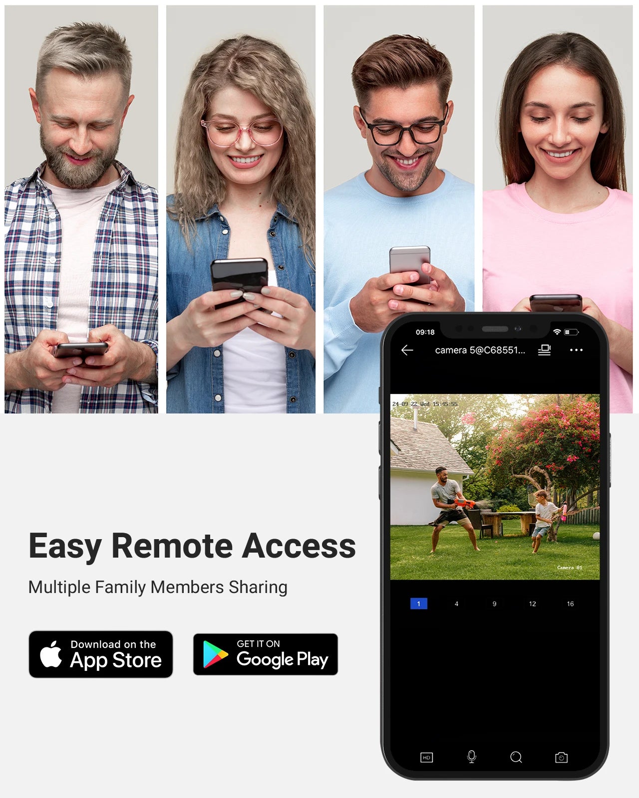 ANNKE 4PCS 5MP 3K IR Network IP Cameras with 2.8mm Lens Human Vehicle Detection Camera Built-in Mic Support PoE DC12V Cameras